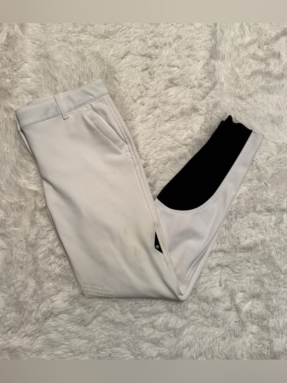 Women’s Size IT46 White Equiline Knee Patch Horseback Riding Breeches